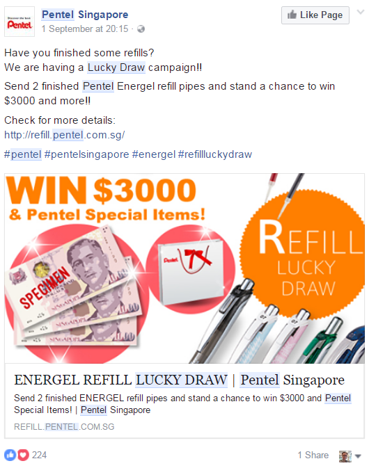 Pentel Singapore Promotion