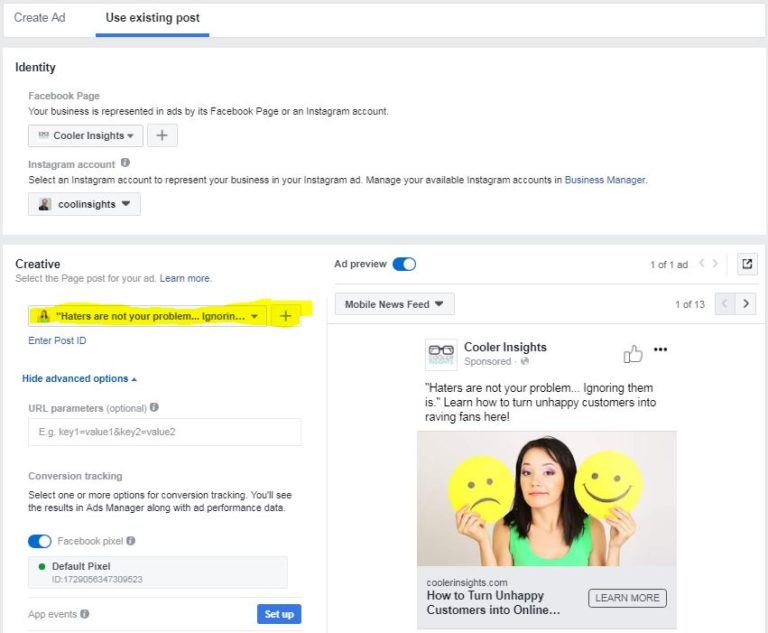 Facebook Advertising 101 Creating Your Ads Cooler Insights